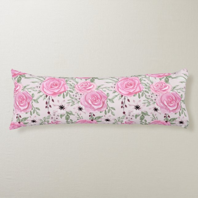 Floral Pattern Body Pillow (Front)