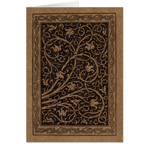 Floral Pattern Brown and Black Swirling Vines