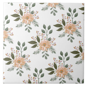 Floral Pattern Ceramic Tile
