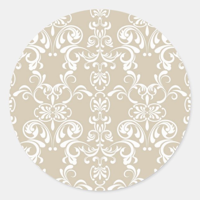 Floral Pattern Classic Round Sticker (Front)