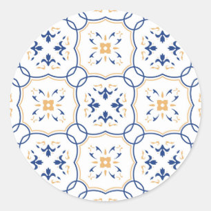 Floral Pattern Classic Round Sticker