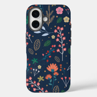 Floral pattern colourful design iPhone 16 case