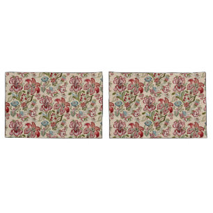 Floral Pattern Colourful Trendy Flowers Pink Green Pillowcase