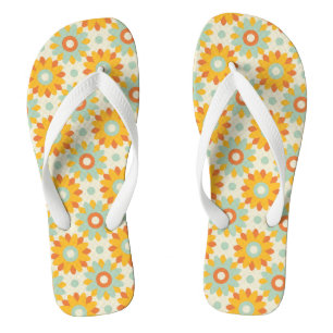 floral pattern colourful wild flowers abstract jandals