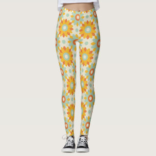 floral pattern colourful wild flowers abstract leggings