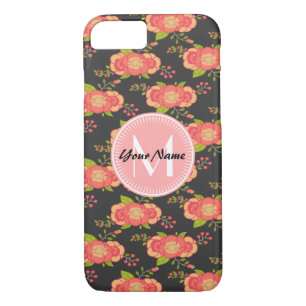 Floral Pattern Custom Monogram Case-Mate iPhone Case