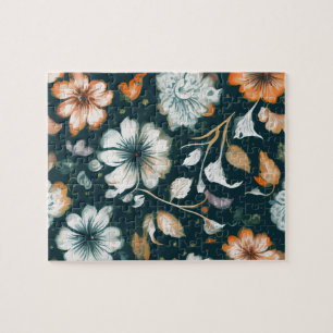 Floral Pattern Cute Pastel Colors Flowers Jigsaw Puzzle