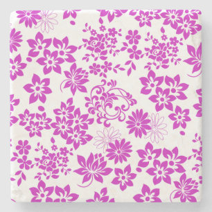 Floral pattern D02.pink.b Stone Coaster