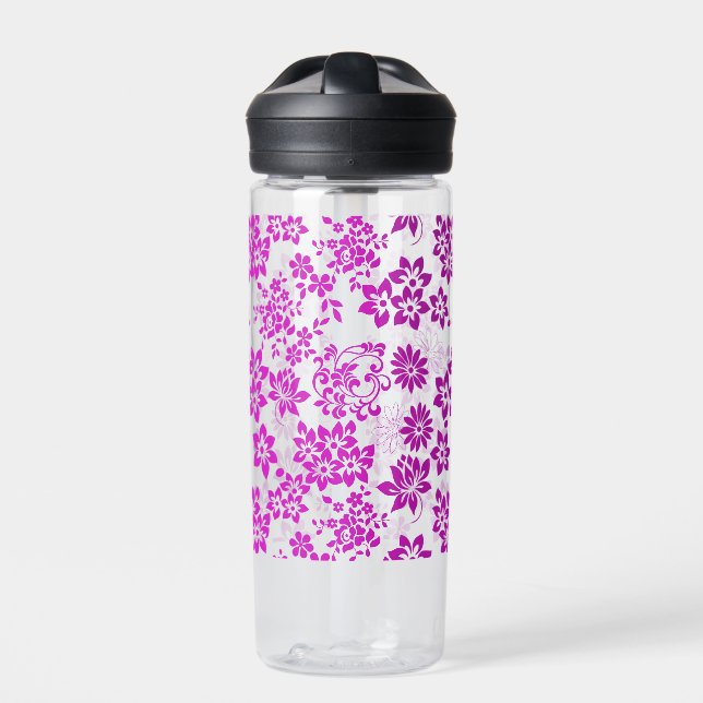 Floral pattern D02.pink.b Water Bottle (Front)