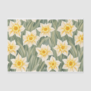 Floral Pattern Daffodil Flowers Tissue Paper