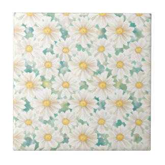 Floral Pattern Daisy Flowers Tile