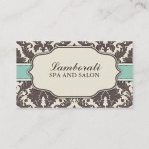 Floral Pattern Damask Elegant Classy Modern Retro Business Card