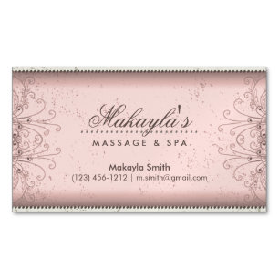Floral Pattern Damask Elegant Modern Classy Retro Magnetic Business Card