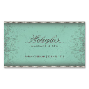 Floral Pattern Damask Elegant Modern Classy Retro Magnetic Business Card