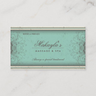Floral Pattern Damask Elegant Referral Cards