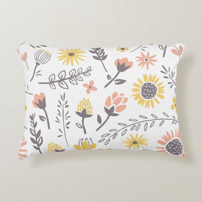 Floral pattern decorative cushion (Front)