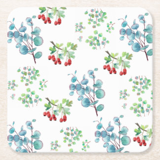 Floral Pattern Design Paper Coasters
