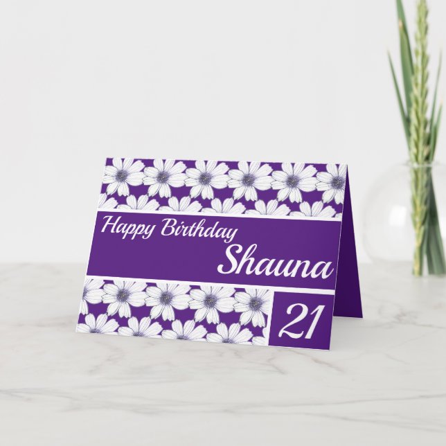Floral pattern design Purple Birthday Card (Front)