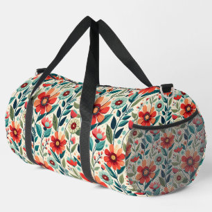 Floral Pattern Duffle Bag