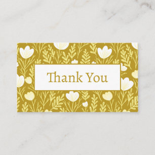 Floral Pattern Elegant Botanical Order Thank You Business Card