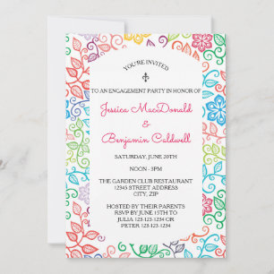Floral Pattern - Engagement Party Invitation