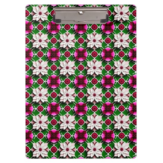Floral Pattern Featuring Colourful Flowers Clipboard (Front)