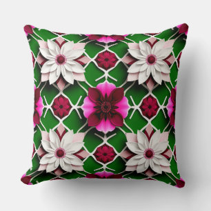 Floral Pattern Featuring Colourful Flowers Cushion