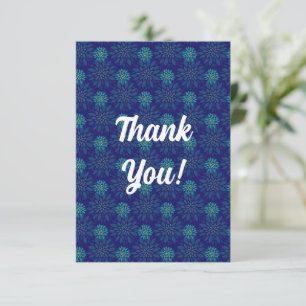 Floral Pattern Flat Thank You Card