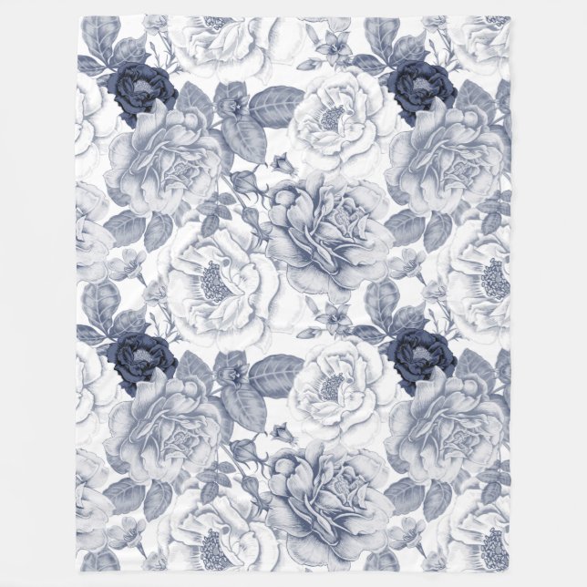 Floral pattern fleece blanket (Front)