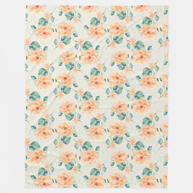 Floral pattern fleece blanket (Front)
