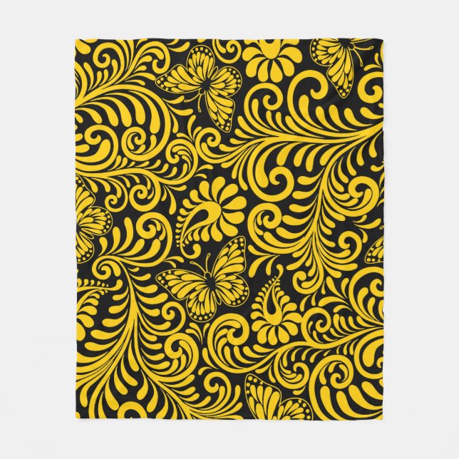 FLORAL PATTERN   FLEECE BLANKET (Front)