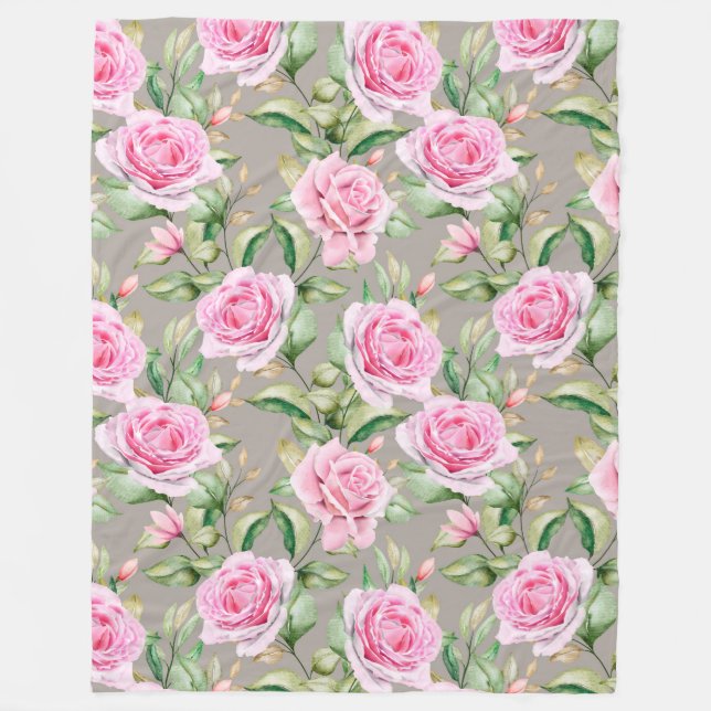 Floral pattern fleece blanket (Front)