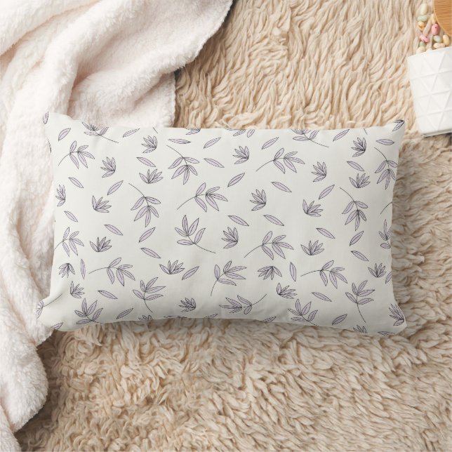 Floral Pattern Flower Bloom 13" x 21" Lumbar Cushion (Blanket)
