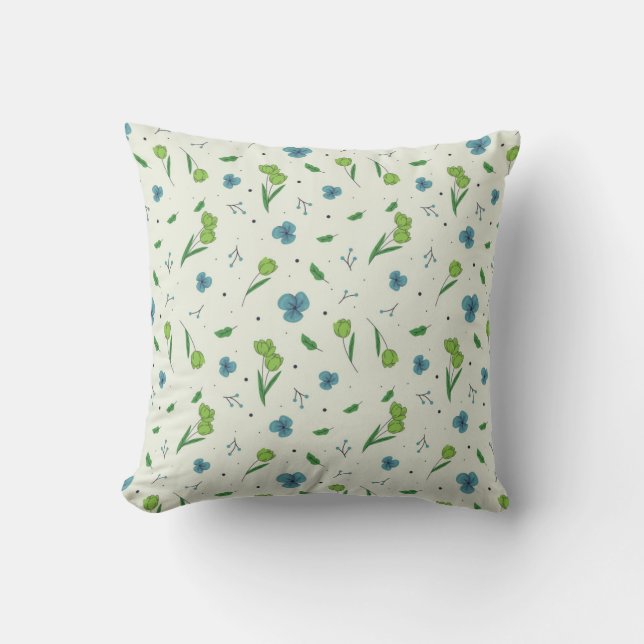 Floral Pattern Flower Bloom 16" x 16" Cushion (Front)