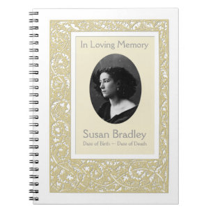 Floral Pattern Funeral Memorial Guest Book