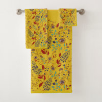 Floral Pattern Golden Elegance with Modest Flowers