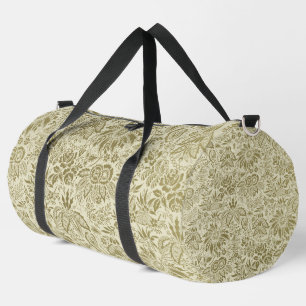 Floral Pattern Green Sage Antique Damask Duffle Bag