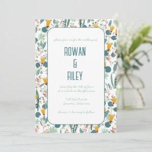 Floral Pattern handmade Spring Garden Chic Custom  Invitation