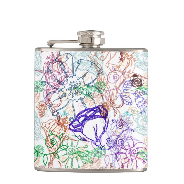 Floral Pattern Hip Flask (Front)