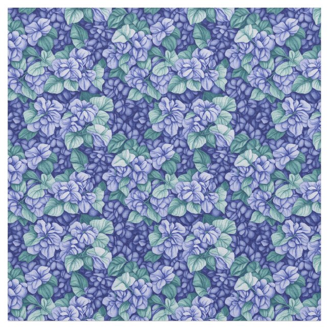 Floral Pattern - Hydrangea Flowers Fabric (Close Up)
