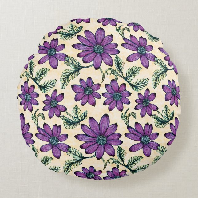 Floral Pattern I Round Cushion (Front)
