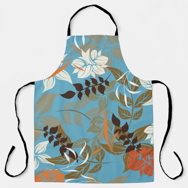 Floral Pattern Illustration: Seamless Vintage Back Apron (Front)