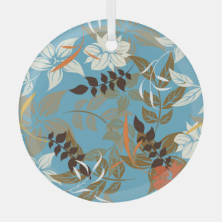 Floral Pattern Illustration: Seamless Vintage Back Glass Tree Decoration