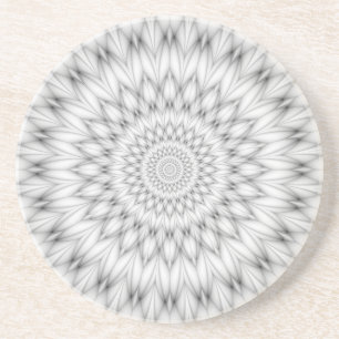 Floral Pattern in Black and White Coaster