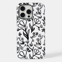 Floral Pattern in Black and White
