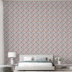 Floral pattern in boho style wallpaper
