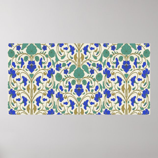 Floral pattern in Eastern style with nasturtium fl Poster (Front)