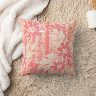 Floral pattern in fashionable peach shades cushion