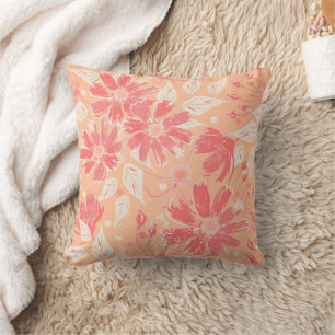 Floral pattern in fashionable peach shades cushion