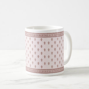Floral Pattern In Mushroom Pink Coffee Mug